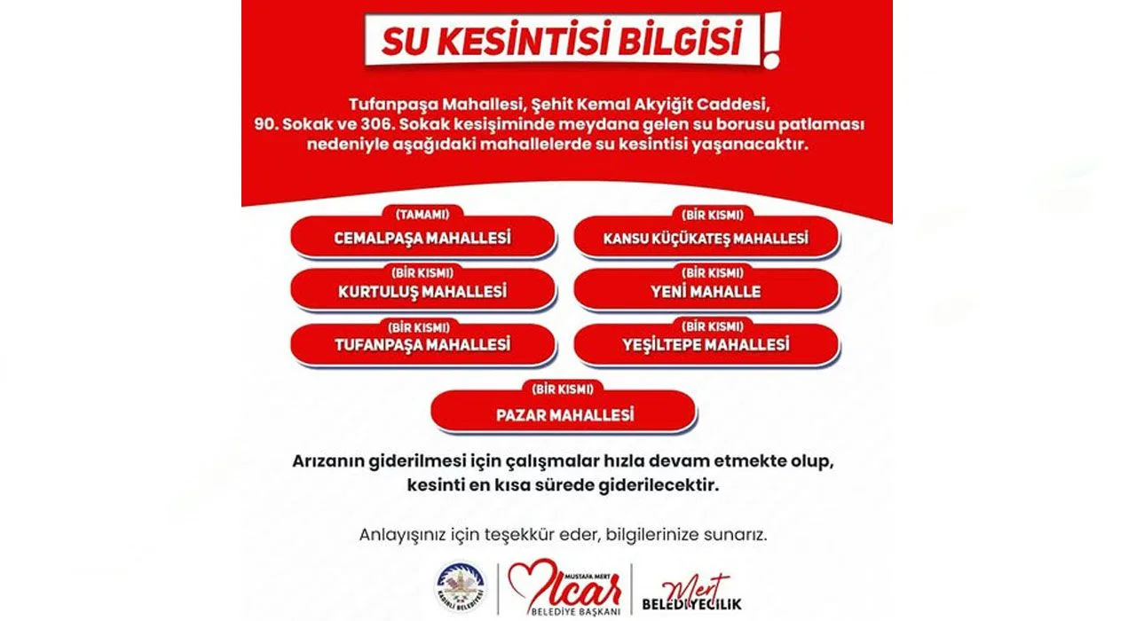 Kadirli'De Su Kesintisi İle İlgili Açıklama Yapıldı