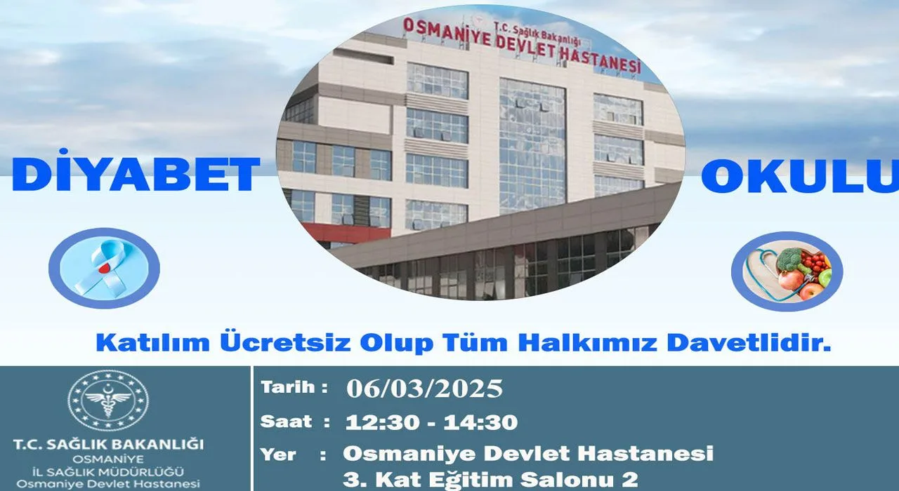 Diyabet Okulu Mart Ayında Osmaniye’de Ücretsiz Başlıyor