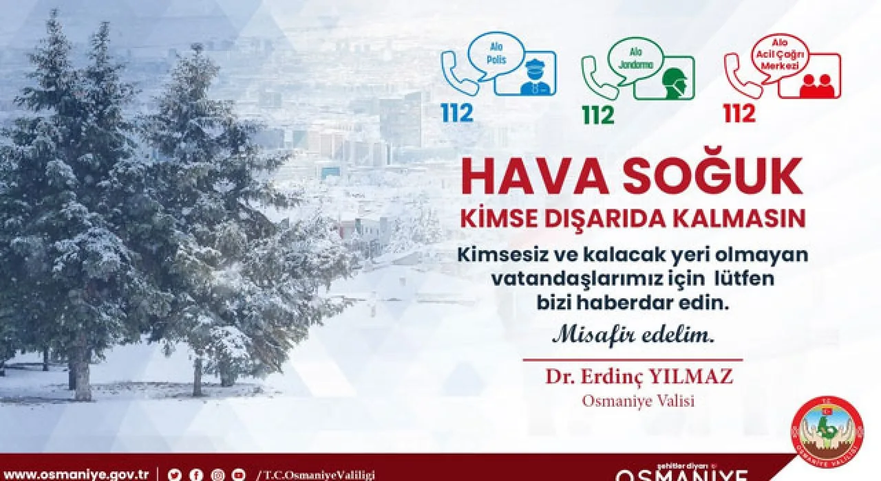 Vali Erdinç Yılmaz’dan Soğuk Hava İçin Önemli Çağrı Vali Erdinç Yılmaz’dan Soğuk Hava İçin Önemli Çağrı