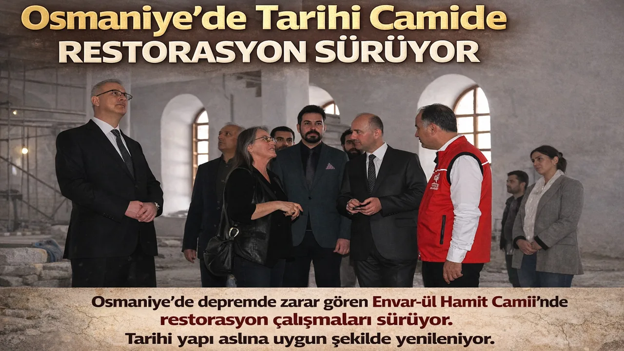 Osmaniye’de Tarihi Camide Restorasyon Sürüyor Osmaniye’de Tarihi Camide Restorasyon Sürüyor